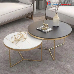 Thanh Lý Bàn Trà Đôi Chân Mạ Vàng Mới 99%