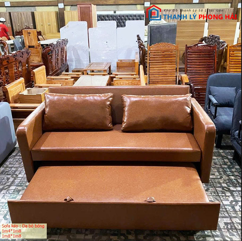 bang-sofa-bed-boc-da-gap-gon-3-1 Băng Sofa Bed Bọc Da Gấp Gọn Mới 99% (Nhiều Màu)