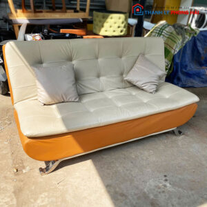 Băng Sofa Da 1m7 Nệm Màu Kem Cam Cũ