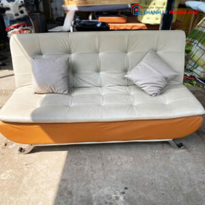 Băng Sofa Da 1m7 Nệm Màu Kem Cam Cũ