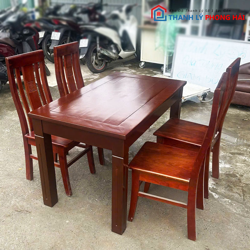 bo-ban-an-1m2-go-tu-nhien-cu-2-1 Bộ Bàn Ăn 1m2 Gỗ Tự Nhiên Cũ