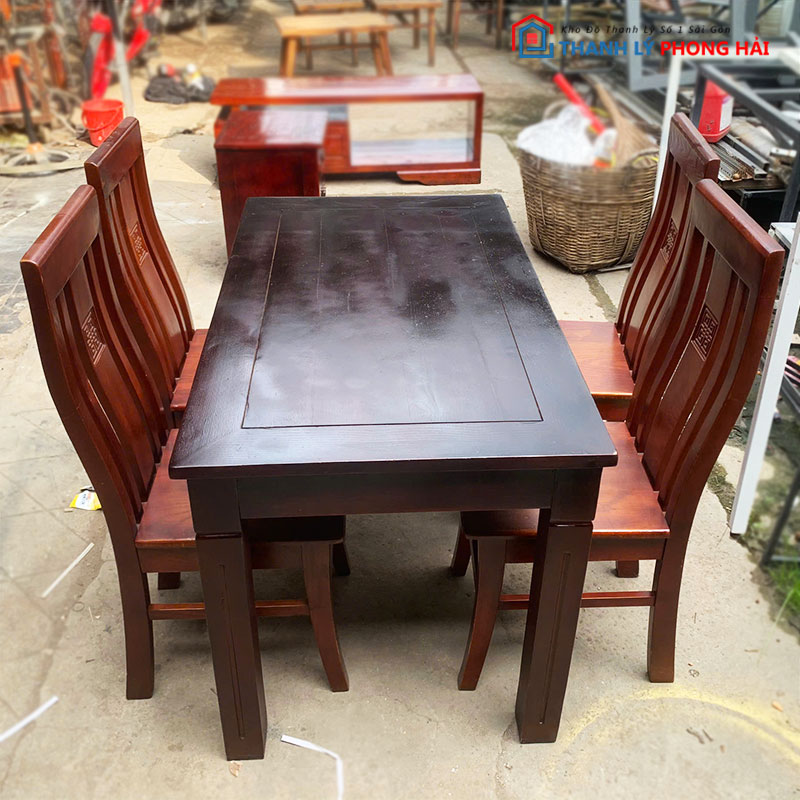 bo-ban-an-1m2-go-tu-nhien-cu-2 Bộ Bàn Ăn 1m2 Gỗ Tự Nhiên Cũ