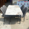 Bộ Bàn Ăn 1m4 Mặt Đá Kèm 4 Ghế Da Mới 99%
