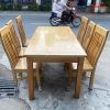 Bộ Bàn Ăn Gỗ Sồi 1m6 6 Ghế Cũ