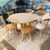 Bộ Bàn Ăn Tròn 1m4 Bằng Gỗ Kèm 6 Ghế Cũ