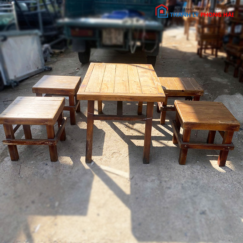 bo-ban-ghe-ca-phe-coc-go-70cm-cu-2 Bộ Bàn Ghế Cà Phê Cóc Gỗ 70cm Cũ