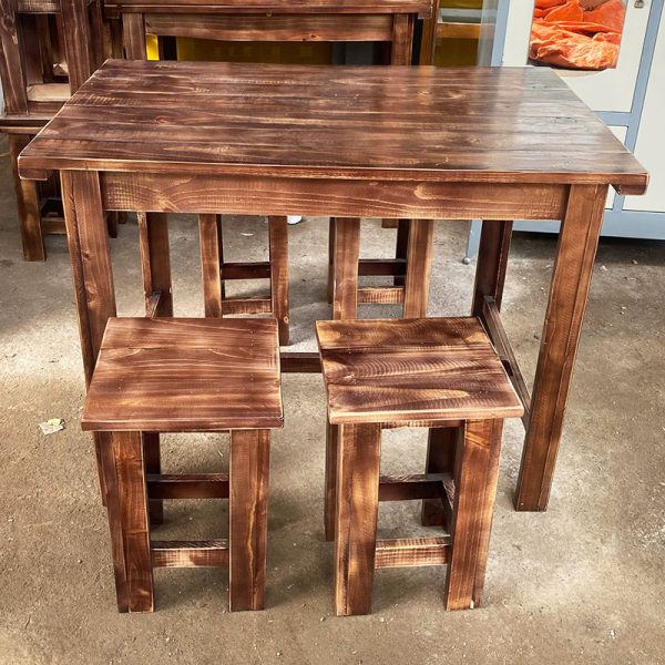 Bộ Bàn Ghế Quán Ăn 1m Gỗ TN Cũ
