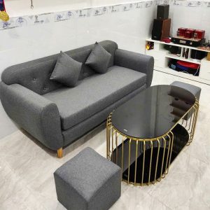 Bộ Sofa Bọc Vải Kèm 2 Đôn
