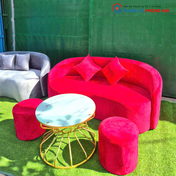Thanh Lý Bộ Sofa Nhung Cong Mới 99% (Nhiều Màu)