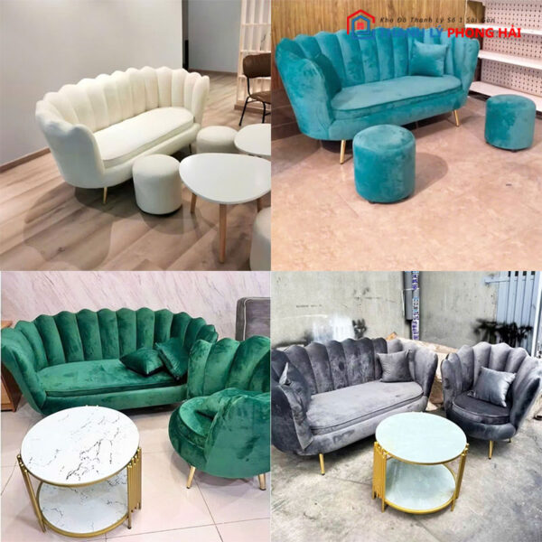 Bộ Sofa Nhung Vỏ Sò Nhiều Mẫu Mới 99%