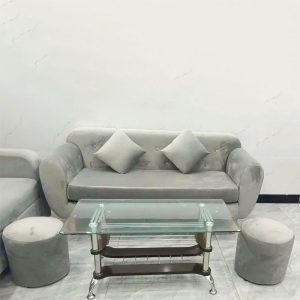 Bộ Sofa Nhung Xanh Kèm 2 Đôn