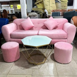 Bộ Sofa Nhung Xanh Kèm 2 Đôn Mới 99% (Nhiều Mẫu)