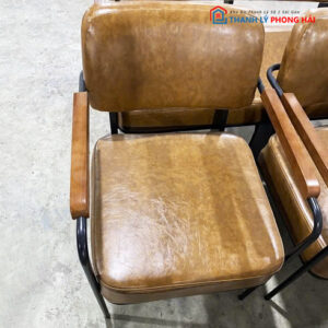 Ghế Sofa Dây Kéo Đơn Da Nâu Mới 99%