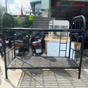 Giường Sắt 2 Tầng Màu Đen Cũ (Nhiều Size)