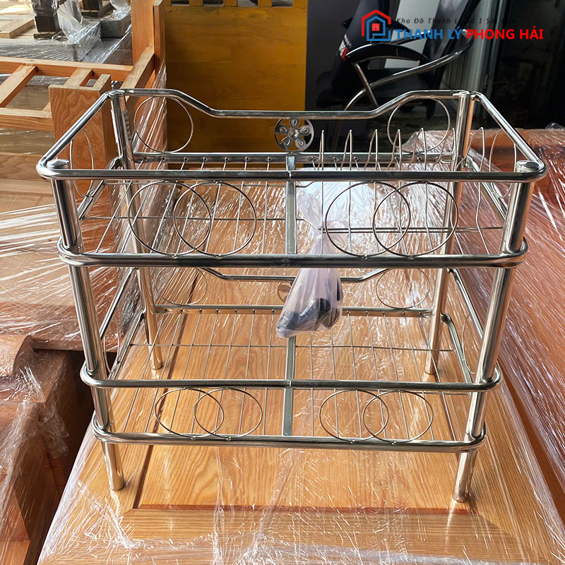 ke-chen-inox-2-tang-47cm-moi-99-1 Kệ Chén Inox 2 Tầng 47cm Mới 99%
