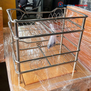 Kệ Chén Inox 2 Tầng 47cm Mới 99%