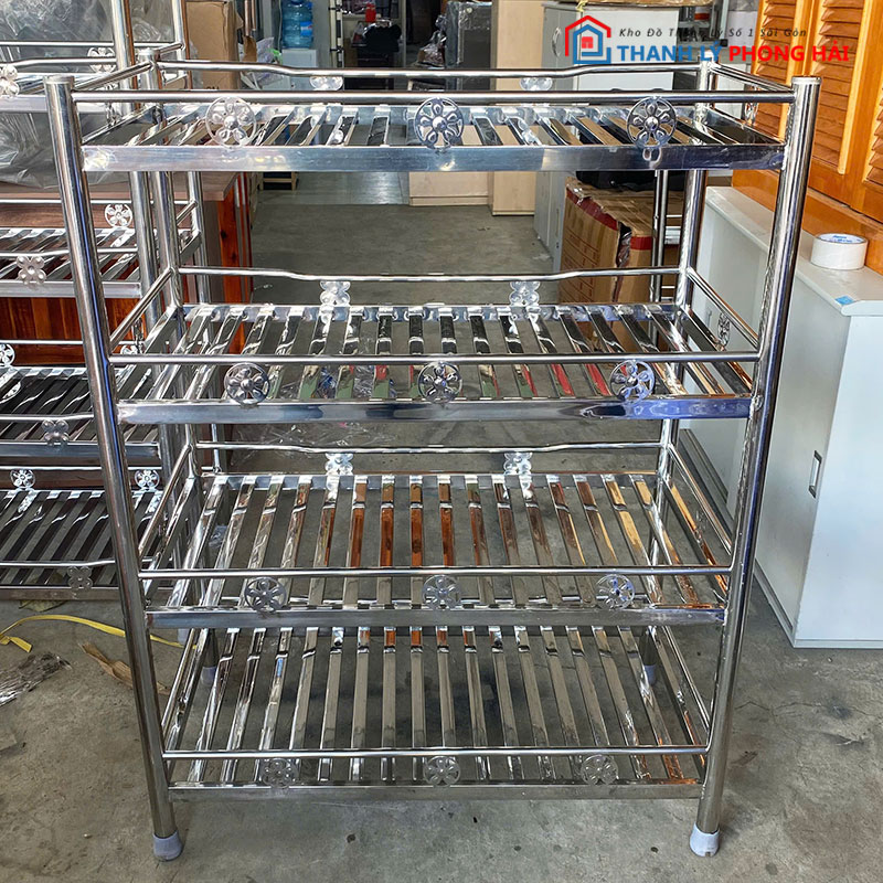 ke-inox-4-tang-80cm-moi-99 Thanh Lý Kệ Inox 4 Tầng 80cm Mới 99%