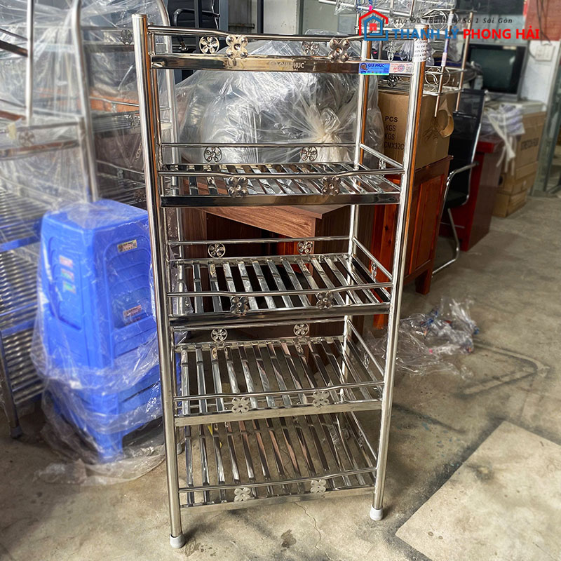 ke-inox-qui-phuc-5-tang-60cm-1 Thanh Lý Kệ Inox Qui Phúc 5 Tầng 60cm Mới 99%