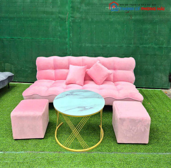 sofa bed hồng bàn tròn lớn