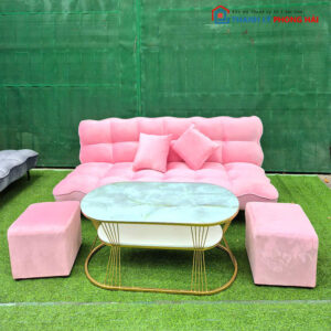 sofa bed hồng bàn 2 tầng
