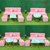 Sofa Bed Hồng Bọc Nhung Kèm Bàn Nhiều Mẫu Mới 99%