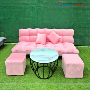 sofa bed hồng bàn kính