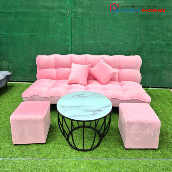 sofa bed hồng bàn kính
