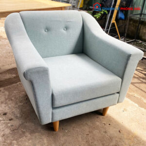 Sofa Đơn Vải Bố 90cm Chân Gỗ Cũ