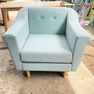 Sofa Đơn Vải Bố 90cm Chân Gỗ Cũ
