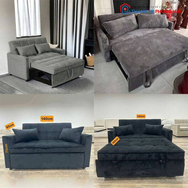 Thanh Lý Sofa Giường Bọc Gân Tăm Mới 99%
