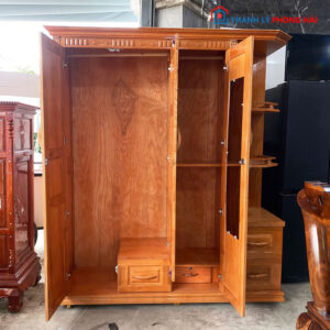 Thanh Lý Tủ Áo Gỗ Sồi 1m8 Kèm Kệ Trưng Bày Mới 99%