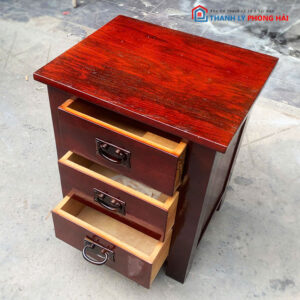 Tủ Tab Gỗ 3 Ngăn Kéo Cũ 49cm