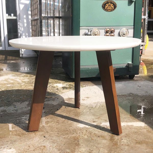 Bàn Bệt Tròn Mặt Gỗ Trắng 50cm Cũ