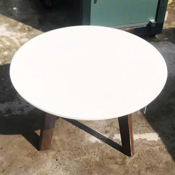 Bàn Bệt Tròn Mặt Gỗ Trắng 50cm Cũ