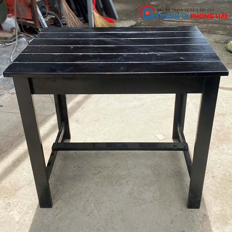 ban-cafe-80cm-bang-go-moi-99-1 Thanh Lý Bộ Bàn Ghế Cafe Cóc Màu Đen Mới 99%