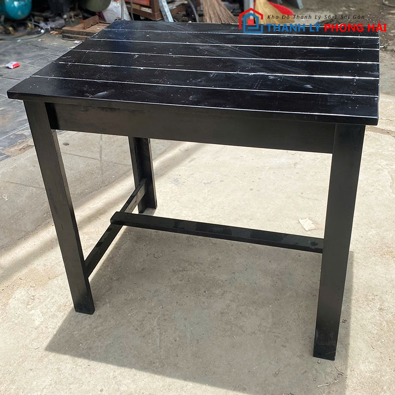 ban-cafe-80cm-bang-go-moi-99-2 Thanh Lý Bộ Bàn Ghế Cafe Cóc Màu Đen Mới 99%