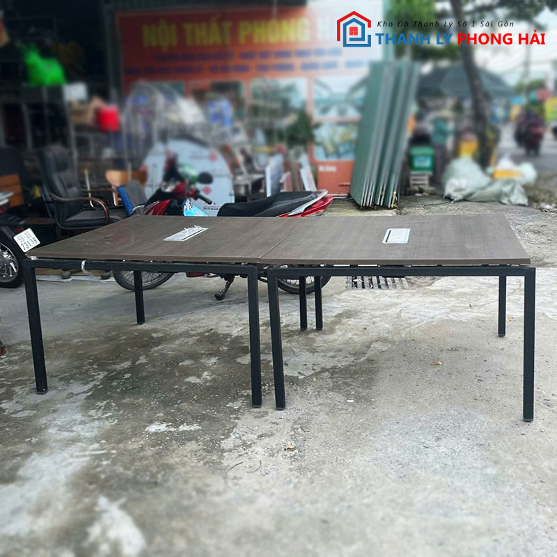 ban-hop-go-mdf-chan-sat-2m4-cu-1 Bàn Họp Gỗ MDF Chân Sắt 2m4 Cũ