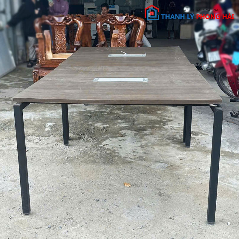 ban-hop-go-mdf-chan-sat-2m4-cu-2 Bàn Họp Gỗ MDF Chân Sắt 2m4 Cũ