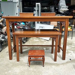 Bàn Thờ Gỗ Tự Nhiên 1m71 Cũ 3 Món