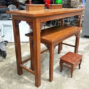 Bàn Thờ Gỗ Tự Nhiên 1m71 Cũ 3 Món