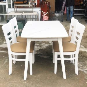 Bộ Bàn Ăn 1m2 Mặt Giả Đá Kèm Ghế Cabin Cũ