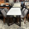 Bộ Bàn Ăn Mặt Đá 1m4 Kèm 4 Ghế Màu Xám Cũ