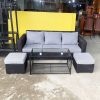 Bàn Sofa Mặt Kính Cũ, Khung Sắt Đen