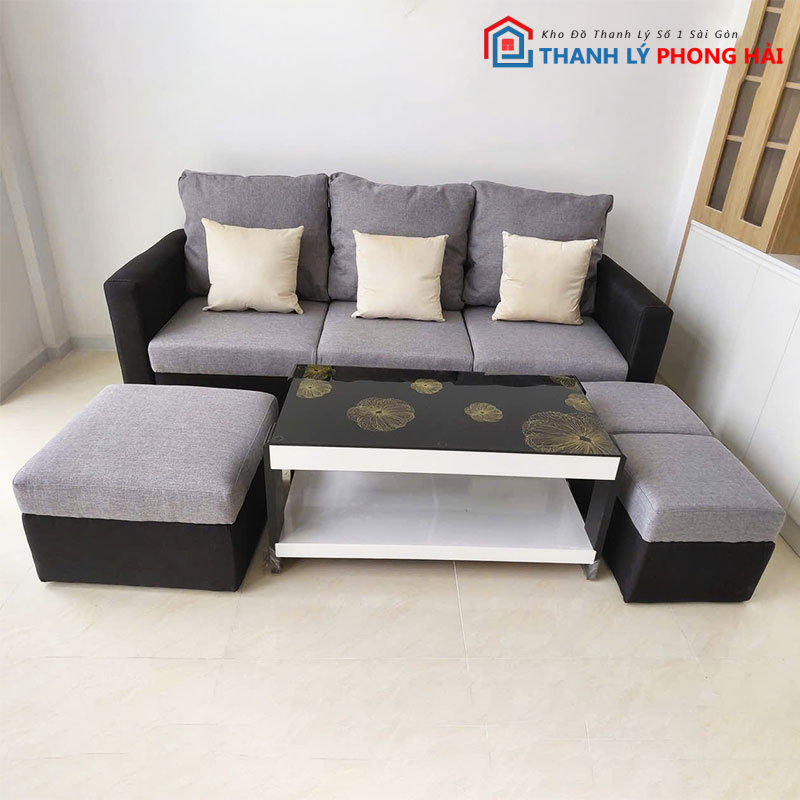 bo-sofa-3-cho-kem-don Bộ Sofa 3 Chỗ Kèm 1 Đôn Lớn, 2 Đôn Nhỏ Mới 99%