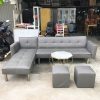 Bộ Sofa Bed Xám 2m55 Có Tay Kèm Bàn Cũ