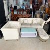 Bộ Sofa Da Màu Trắng 2m75 Kiểu Đính Nút