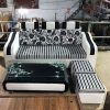 Bộ Sofa Da Sọc Trắng – Đen 1m8 3 Chỗ Ngồi Mới 99%