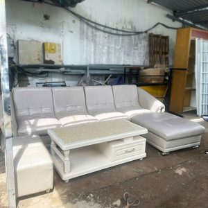 Bộ Sofa Góc L Da 2m85 Kèm Bàn Cũ