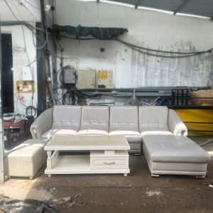Bộ Sofa Góc L Da 2m85 Kèm Bàn Cũ