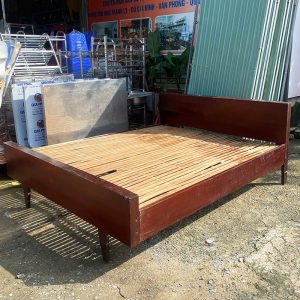 Giường Gỗ 1m6 Cũ Màu Gỗ Trầm